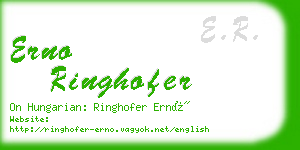 erno ringhofer business card